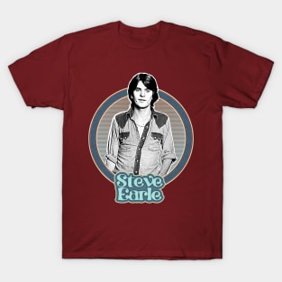 Steve Earle // Outlaw Country Retro Fan Design T-Shirt